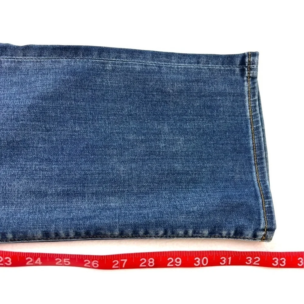 Banana Republic Med Blue Whisker‎ Faded Slim Straight Stretch Jeans 34/34